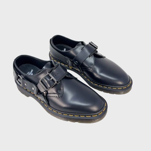 Dr Martens Henree  Mens Shoes Black Polished Smooth Leather Buckle Derby US 6